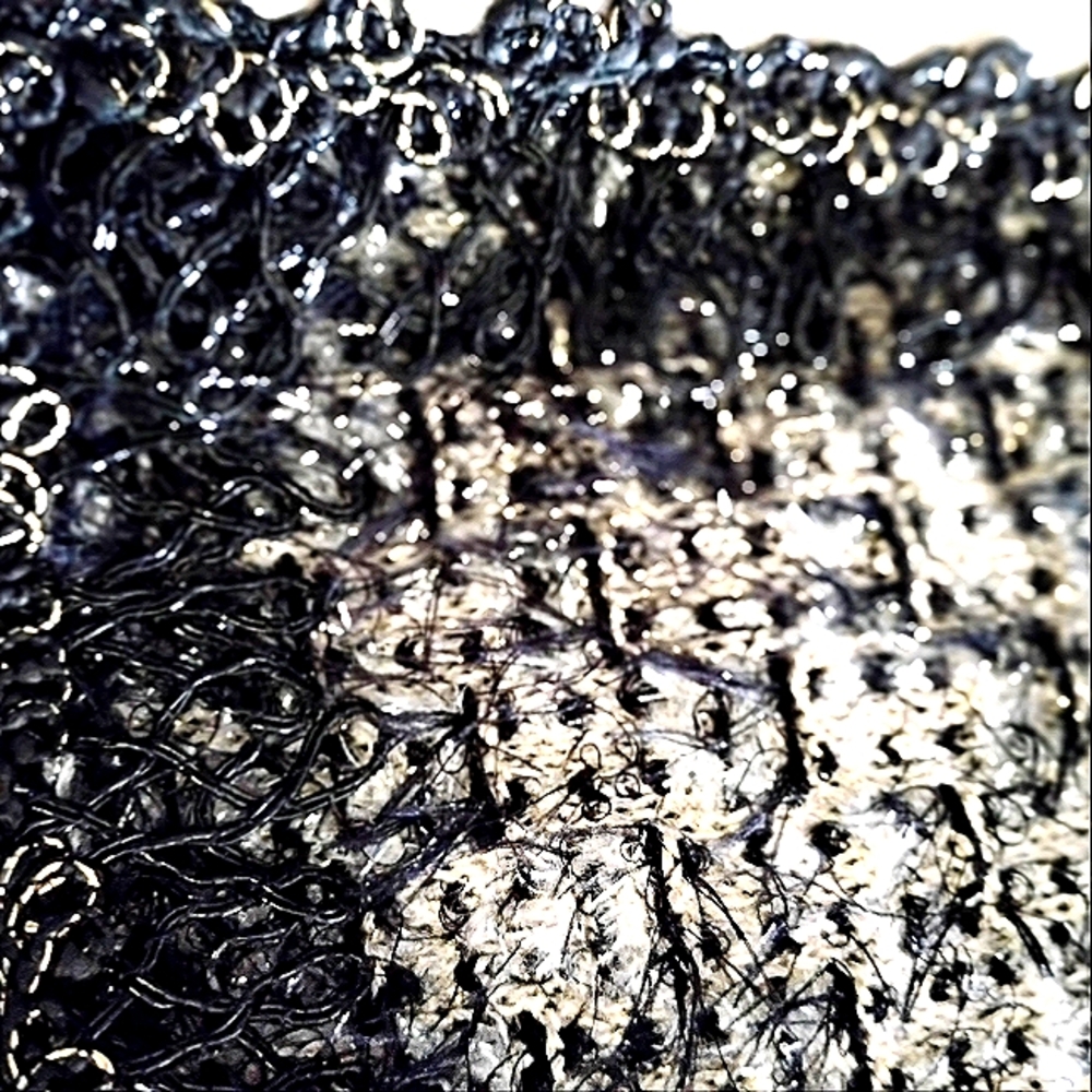 St John Couture Boucle Eyelash Black Silver Silk Metallic Knit Skirt Suit 12 14 - Picture 4 of 13